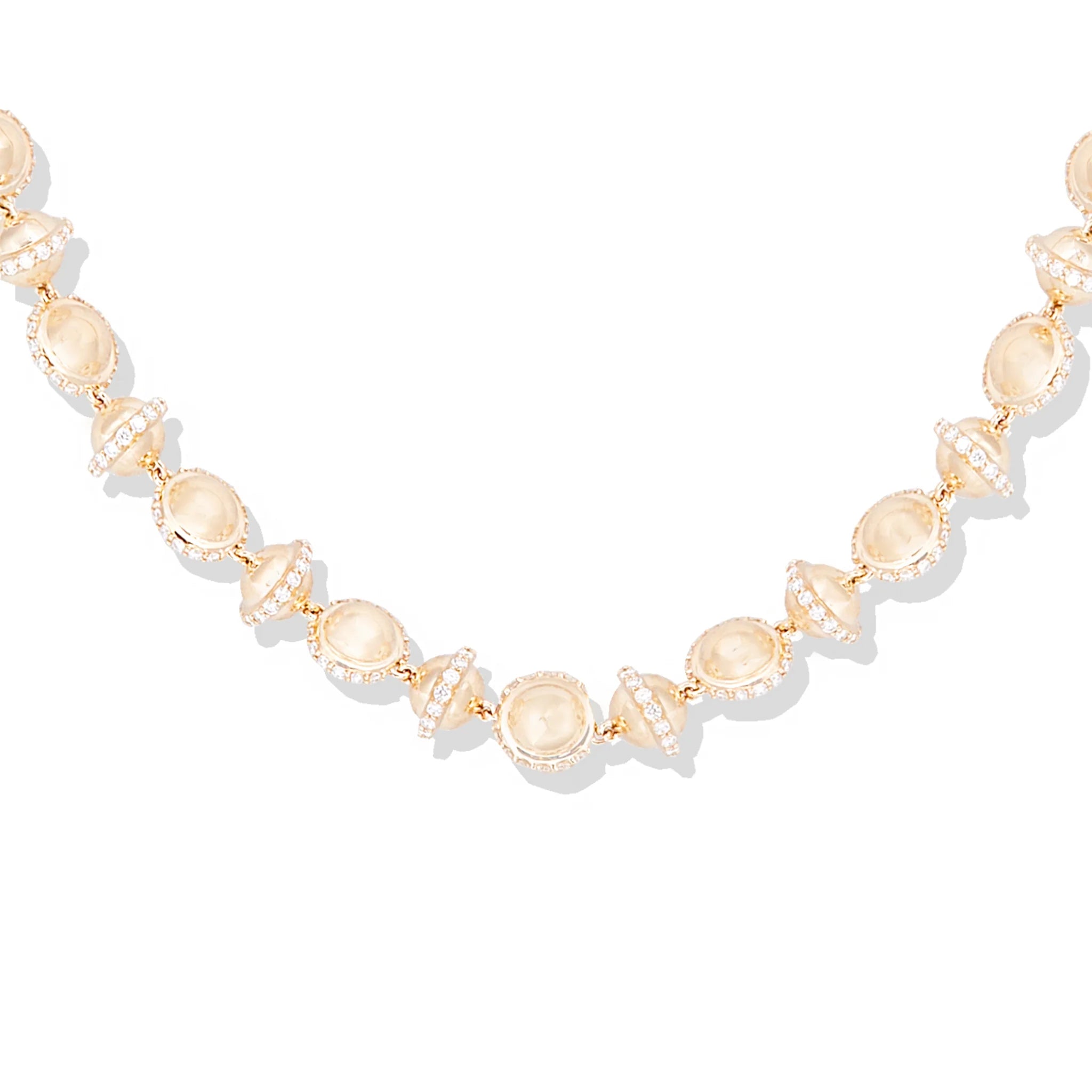 Revel Small Beaded Necklace - Diamond