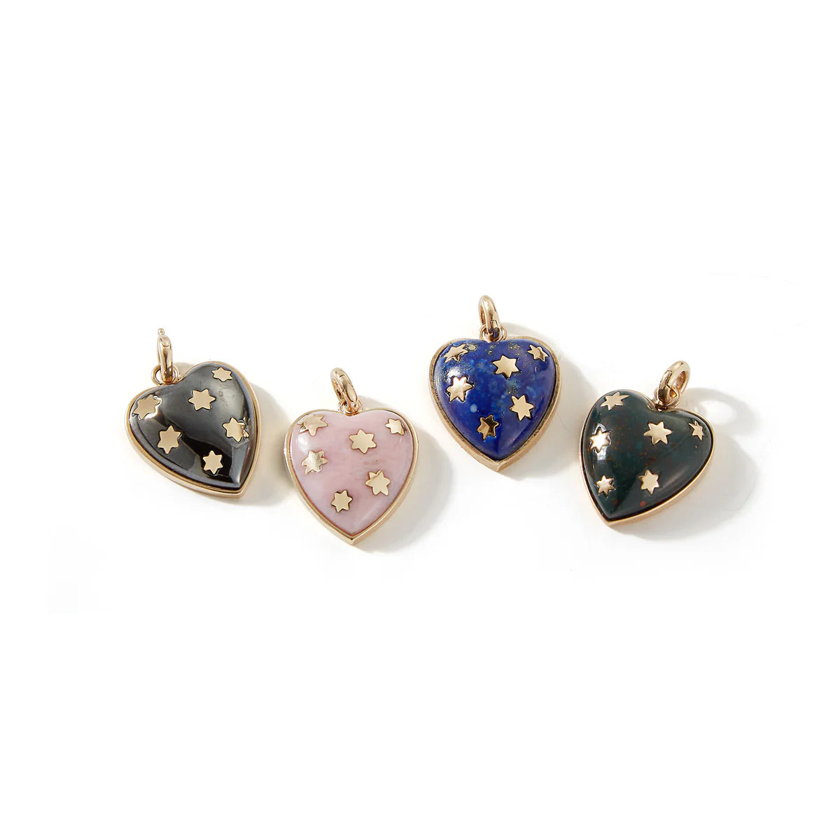 14K Gold Lapis Anna Heart Charm