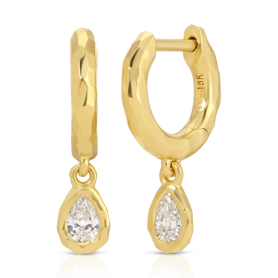 Nano Nesting Diamond Pear Charmed Micro Gabby Hoops