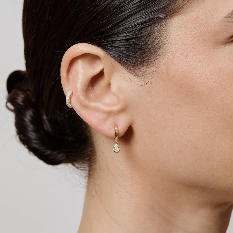 Nano Nesting Diamond Pear Charmed Micro Gabby Hoops