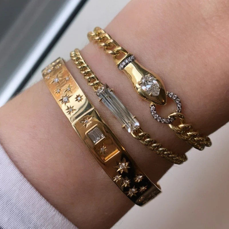 Toujours Curb Link Snake Bracelet