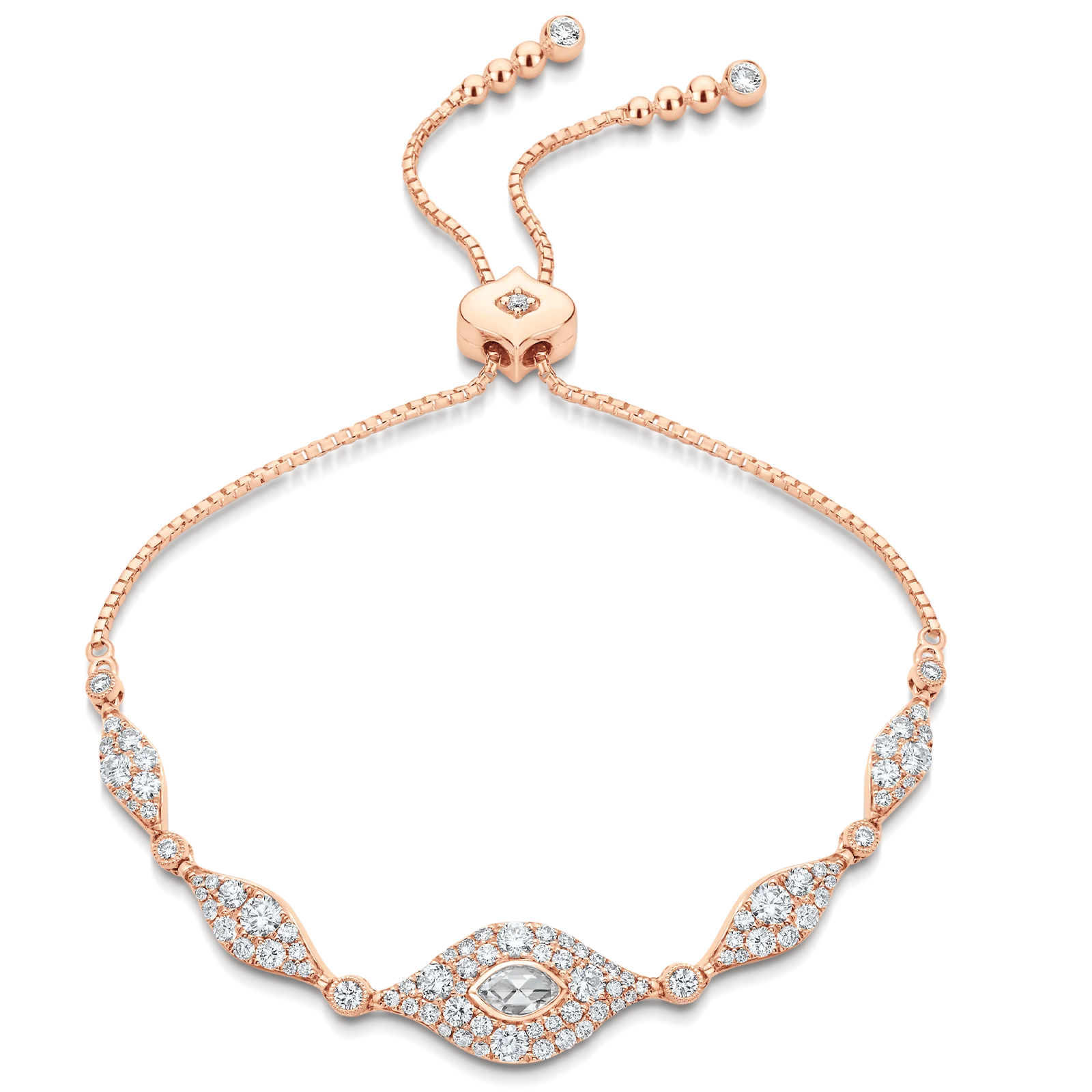 Donna Rose Cut Marquis Bolo Bracelet