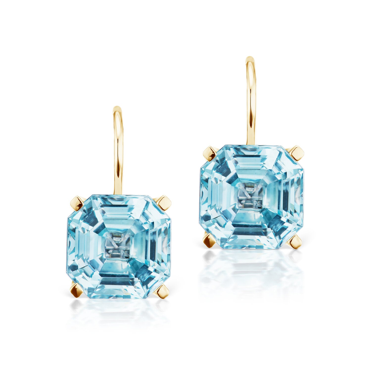 Twinkle Twinkle Blue Topaz Octagonal Drop Earrings