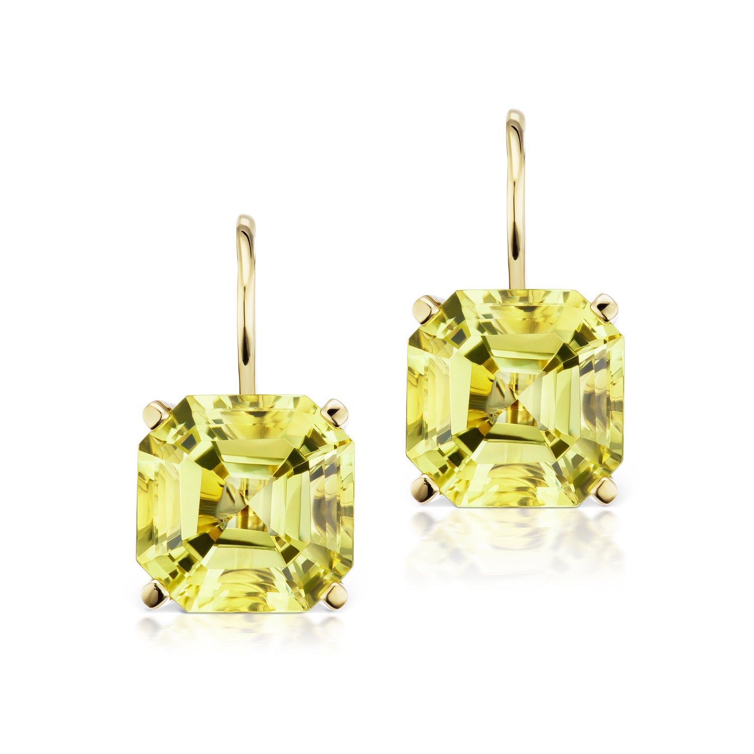 Twinkle Twinkle Lemon Quartz Octagonal Drop Earrings