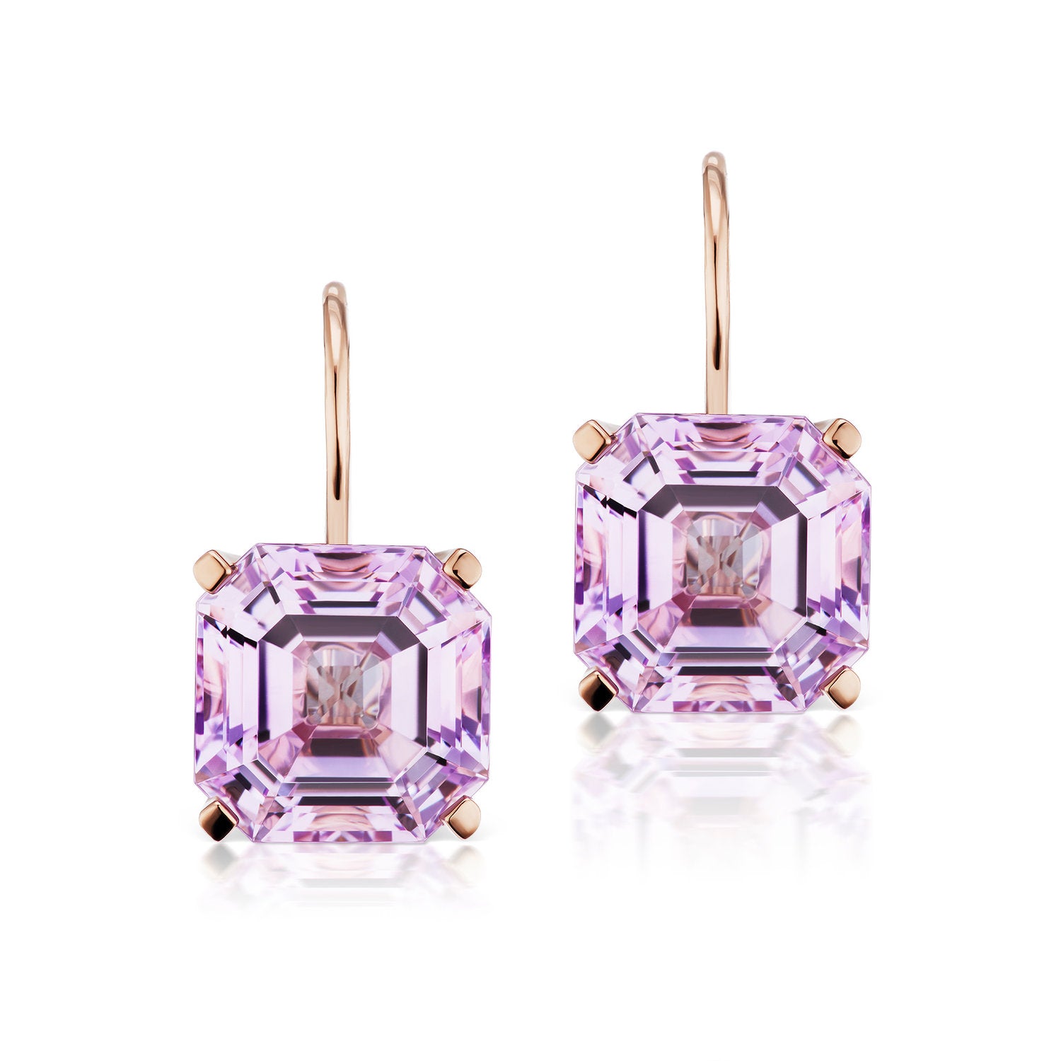 Twinkle Twinkle Octagonal Rose de France Drop Earrings