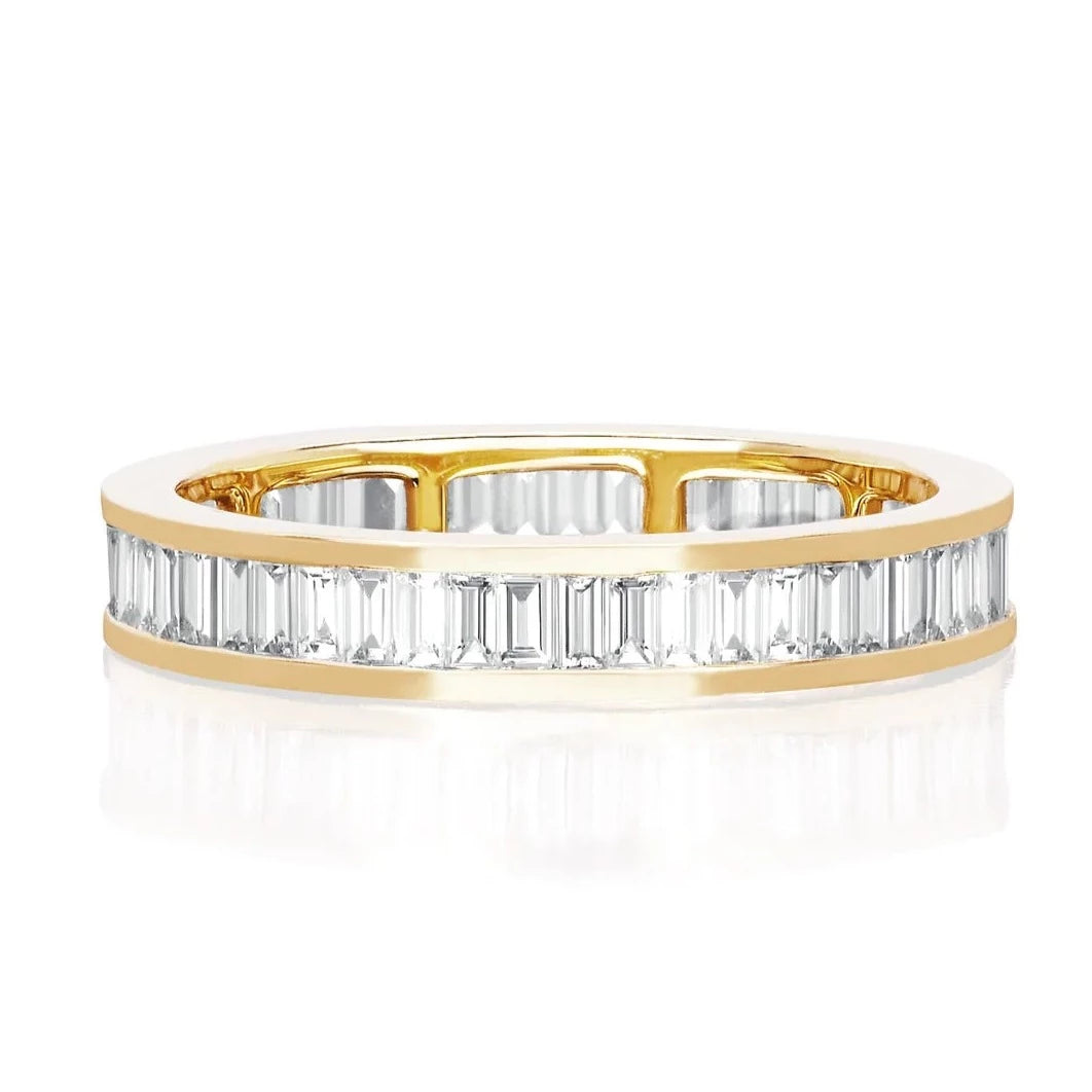 Diamond Channel Set Baguette Eternity Stack Ring