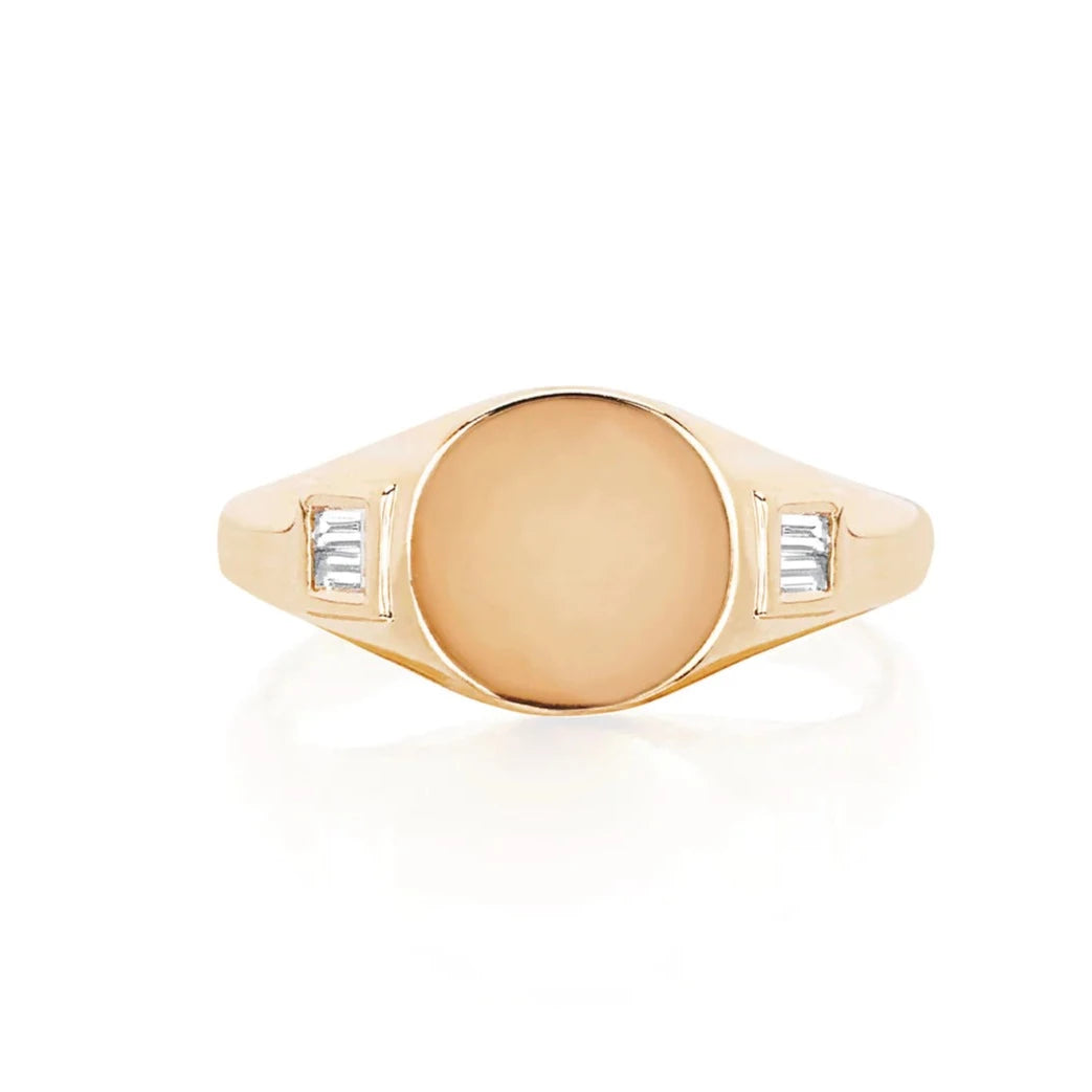 Diamond Baguette Signet Ring