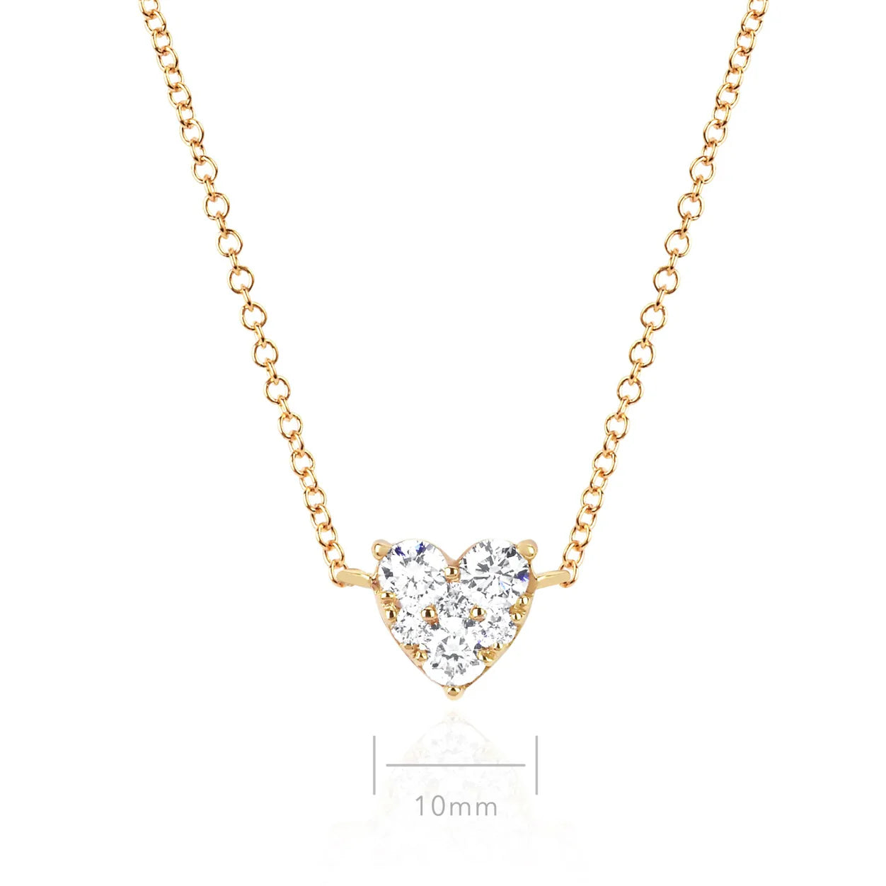 Full Cut Diamond Heart Choker Necklace