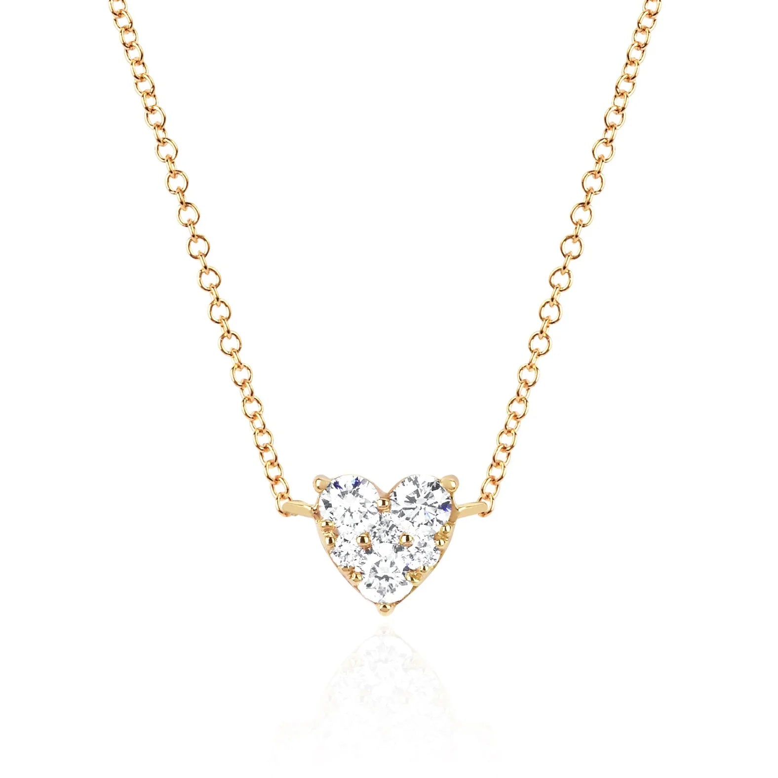 Full Cut Diamond Heart Choker Necklace