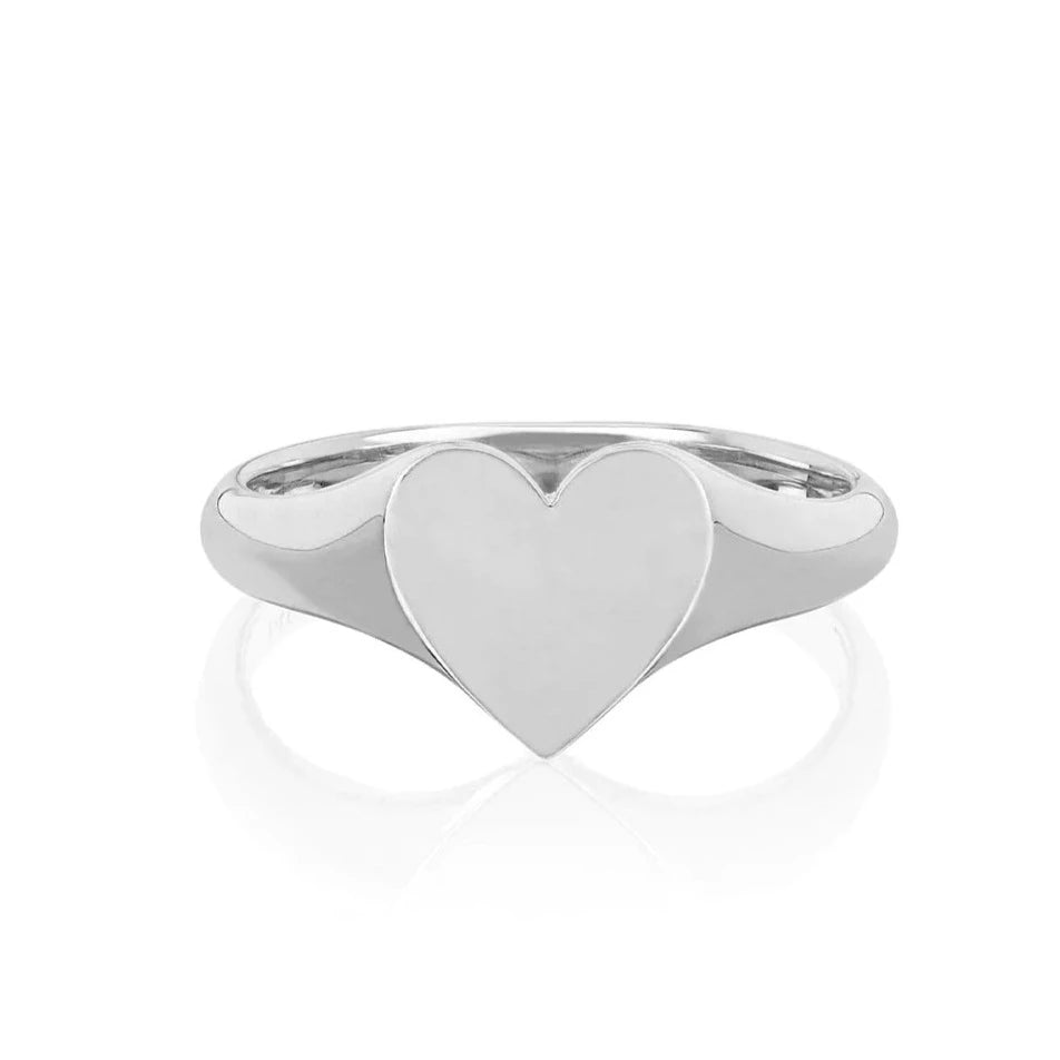 Gold Heart Signet Ring