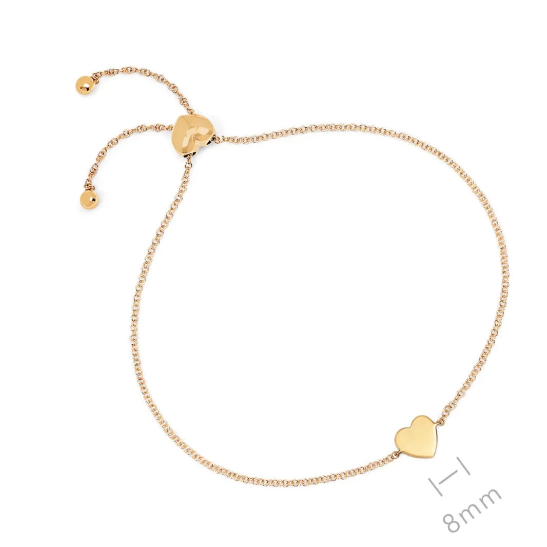 Gold Heart Bolo Bracelet