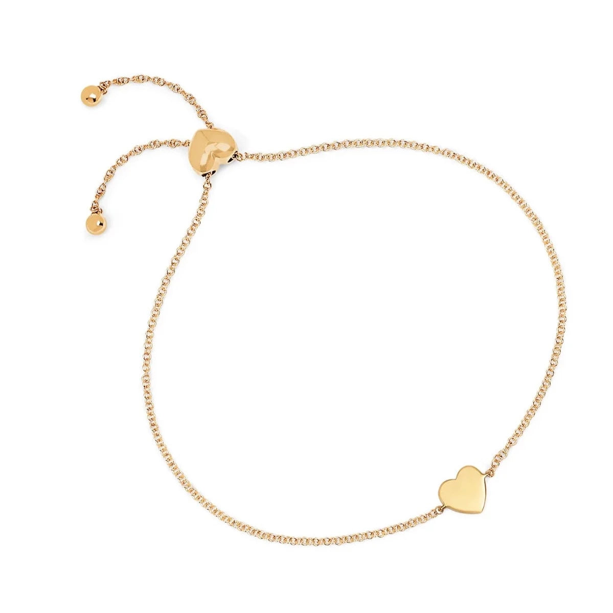 Gold Heart Bolo Bracelet