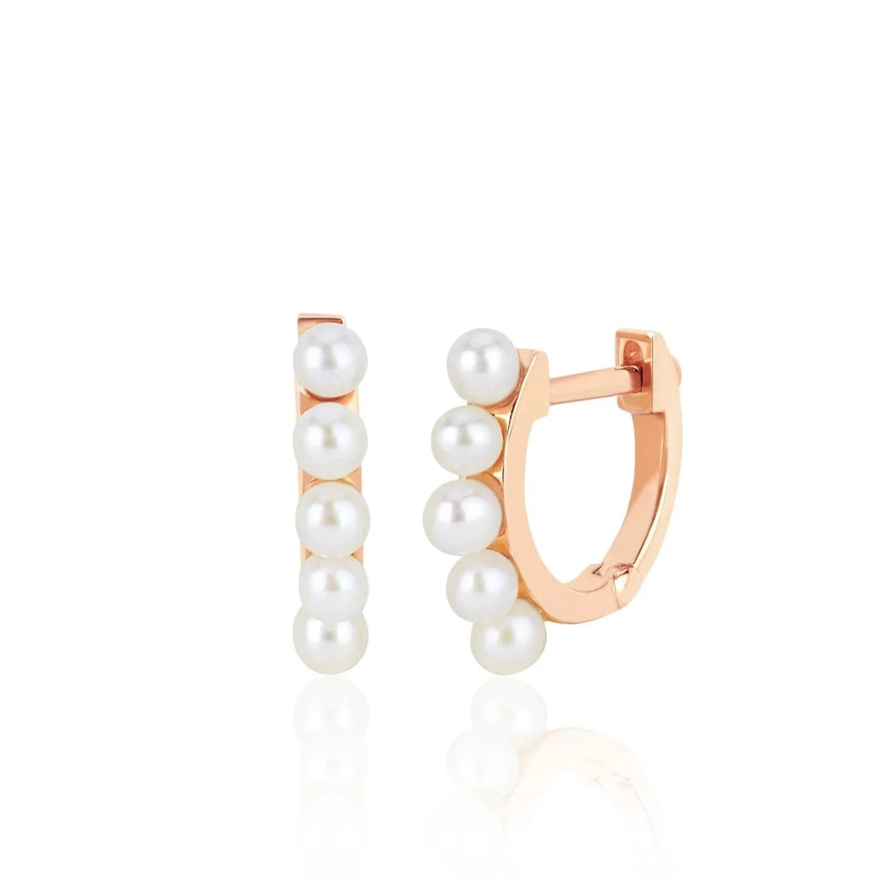 Mini Pearl Huggie Earrings