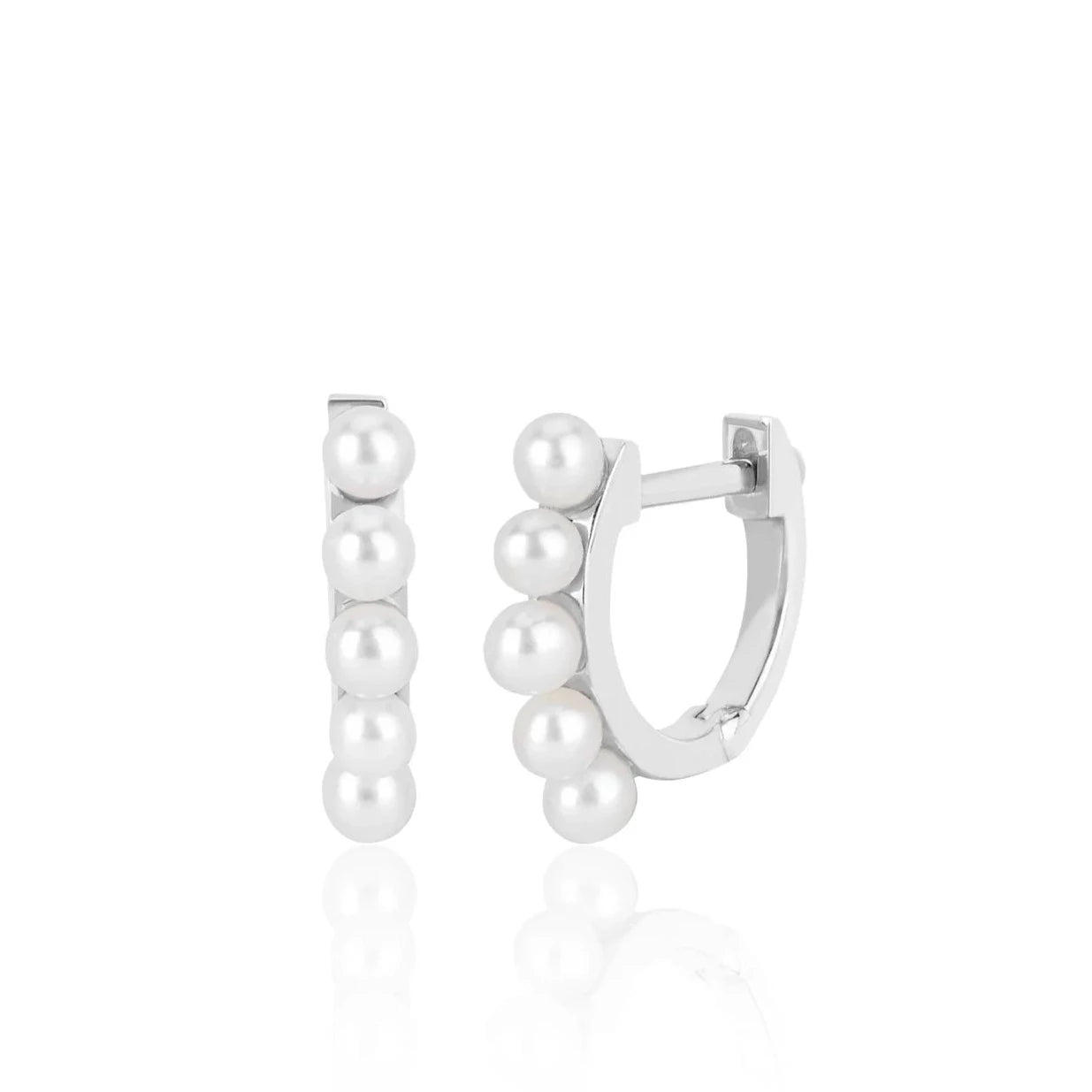 Mini Pearl Huggie Earrings