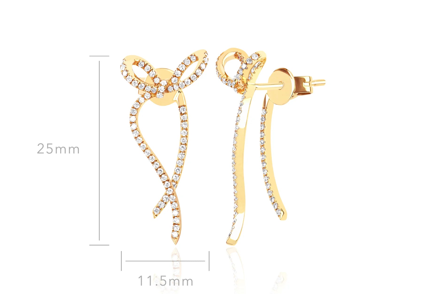 Diamond Bow Earrings