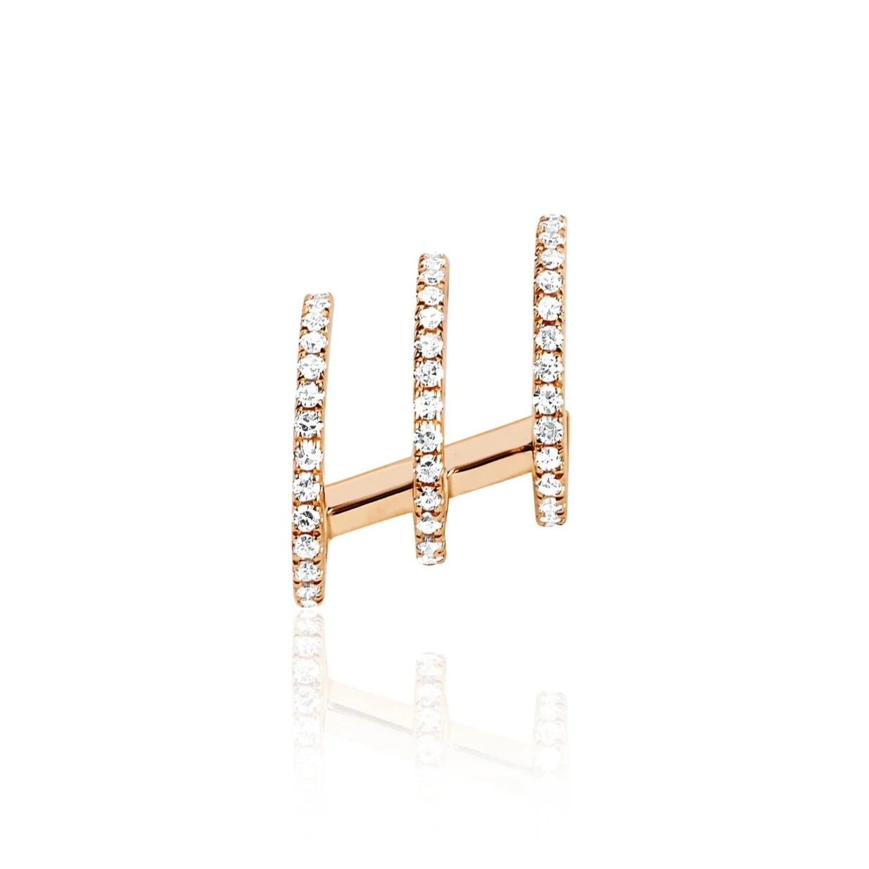 Diamond Triple Huggie Illusion Stud Earring