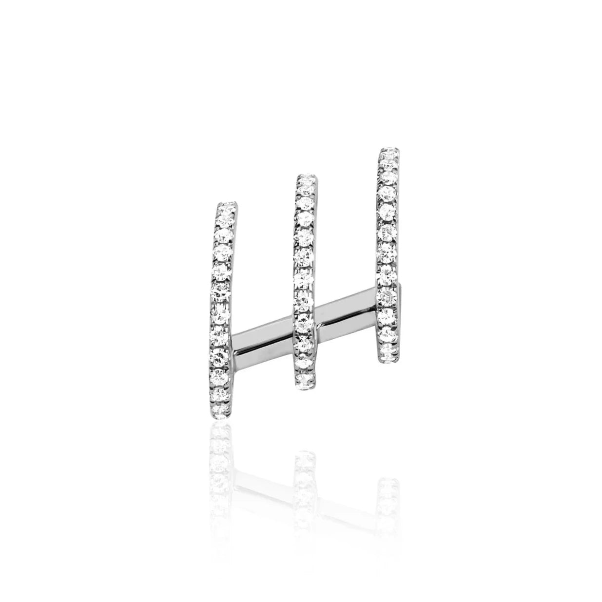 Diamond Triple Huggie Illusion Stud Earring