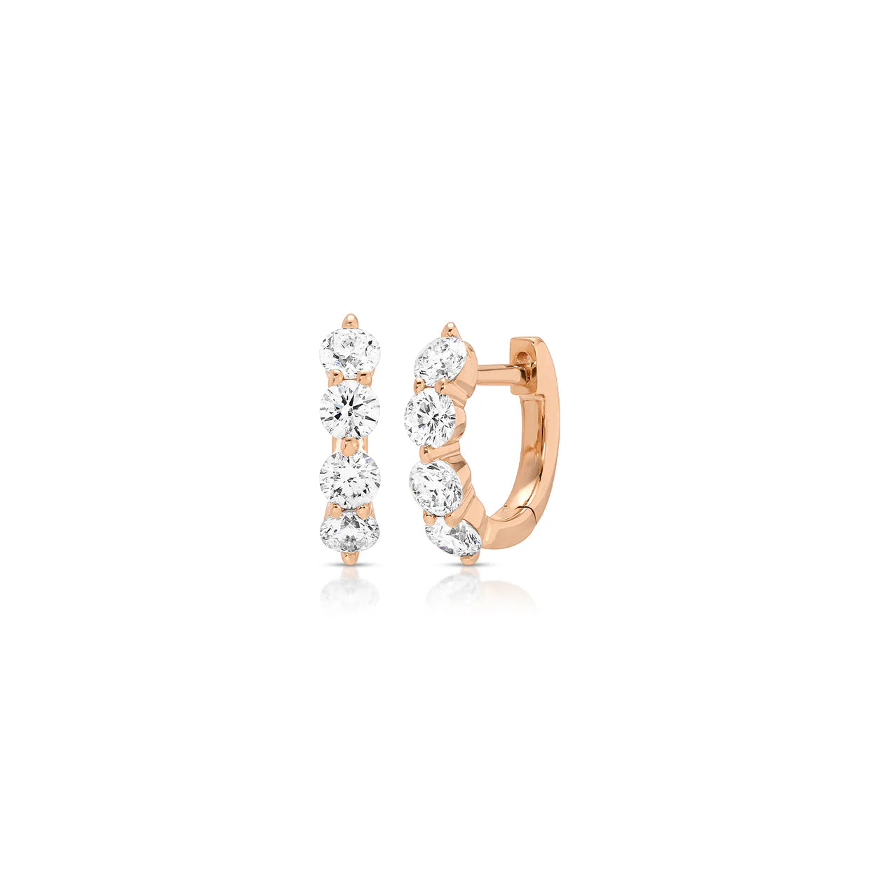 Jumbo Prong Set Diamond Mini Huggie Earring