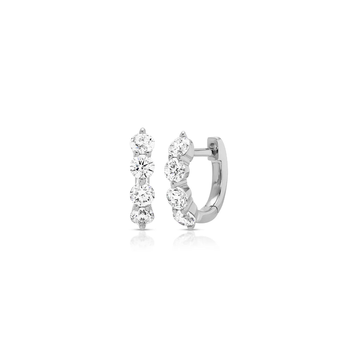 Jumbo Prong Set Diamond Mini Huggie Earring