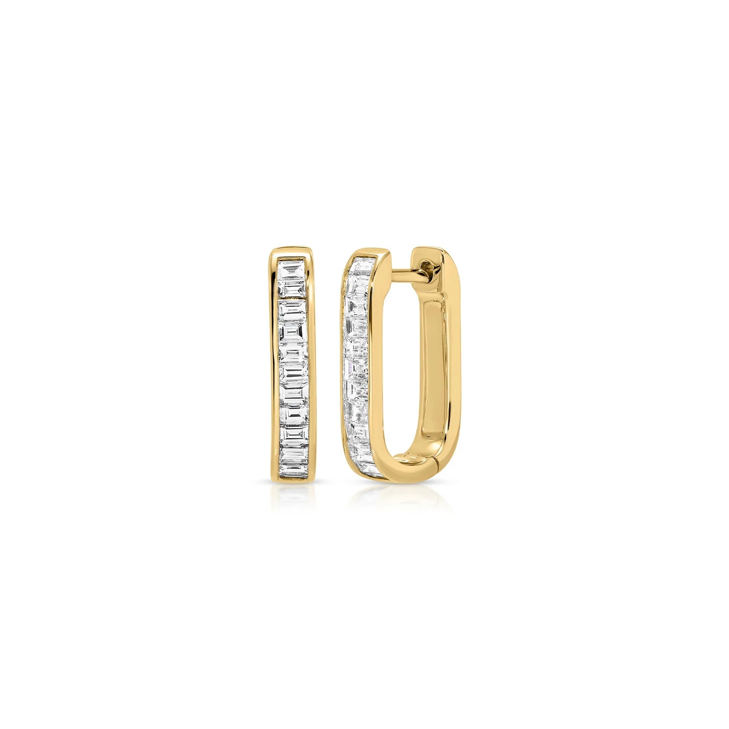 Diamond Baguette Jumbo Lola Hoop Earrings