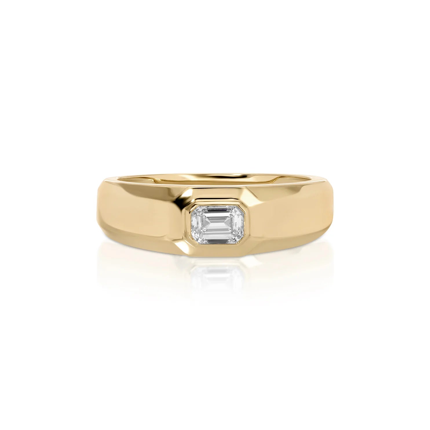 Emerald Cut Diamond Signet Ring