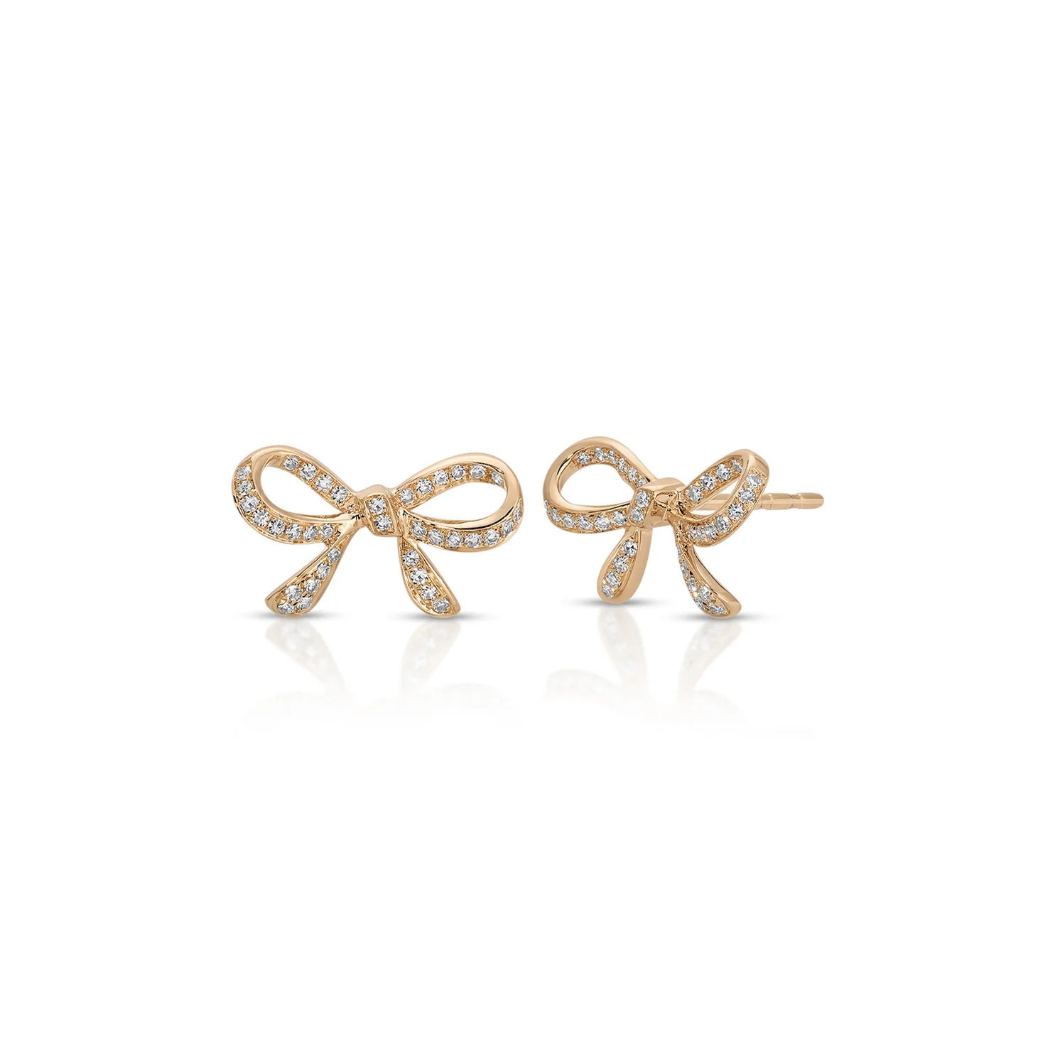 Diamond Bow Stud Earrings