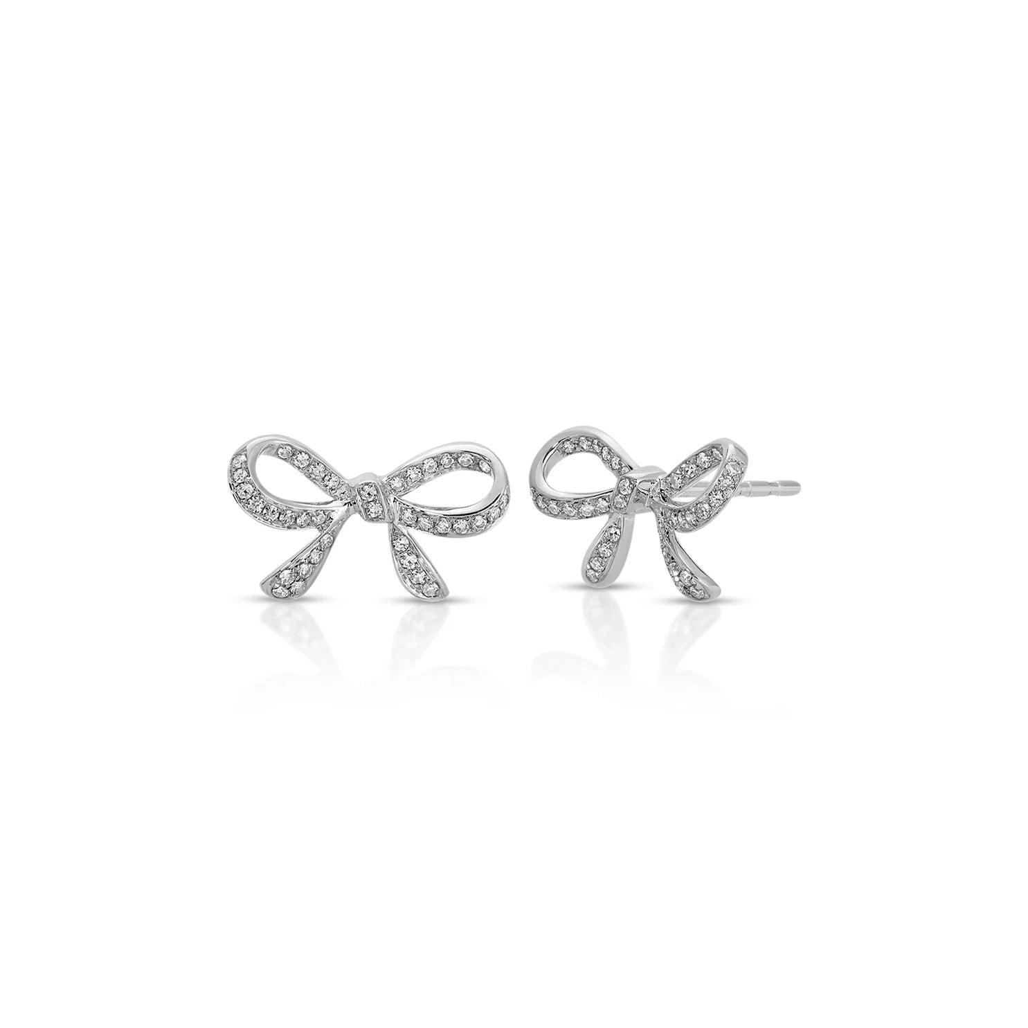 Diamond Bow Stud Earrings