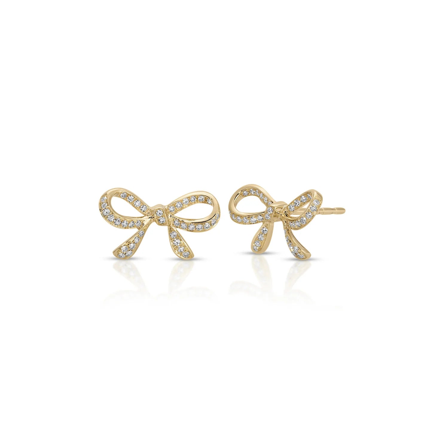 Diamond Bow Stud Earrings