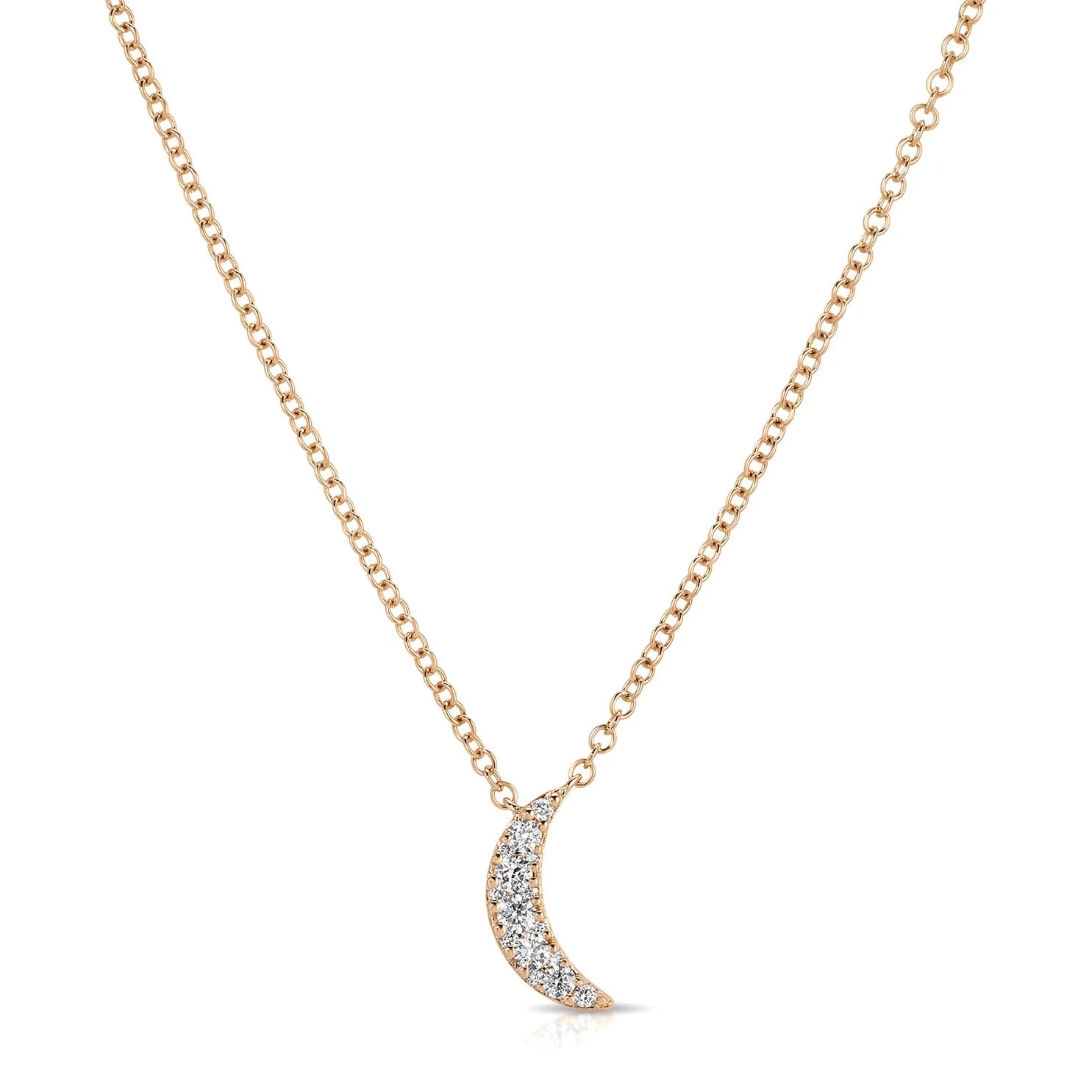Full Cut Diamond Crescent Choker Necklace