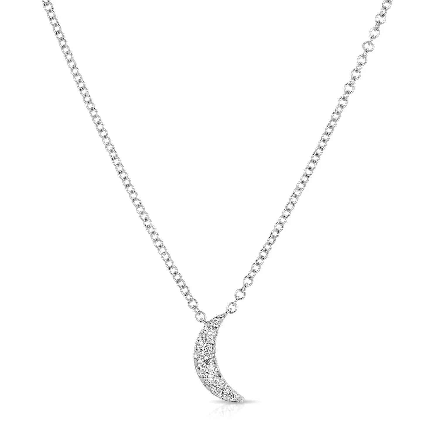 Full Cut Diamond Crescent Choker Necklace