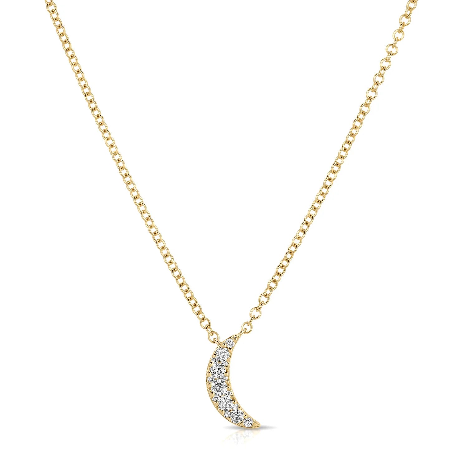 Full Cut Diamond Crescent Choker Necklace