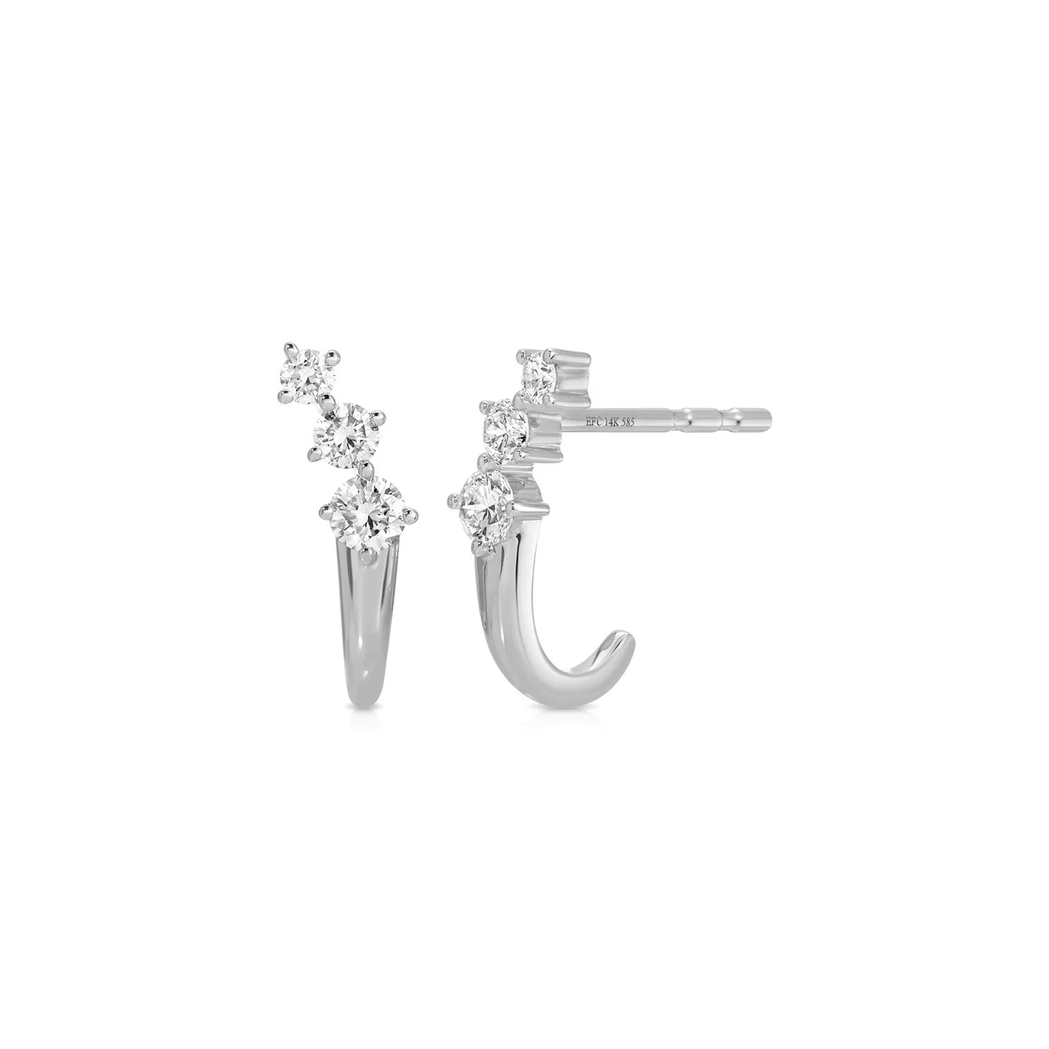 Diamond Leila Huggie Earrings