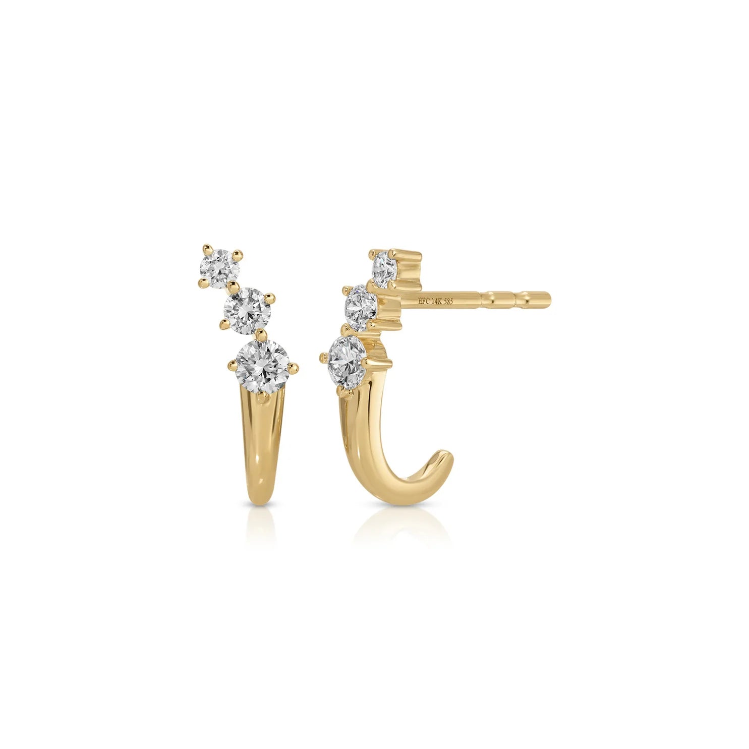 Diamond Leila Huggie Earrings