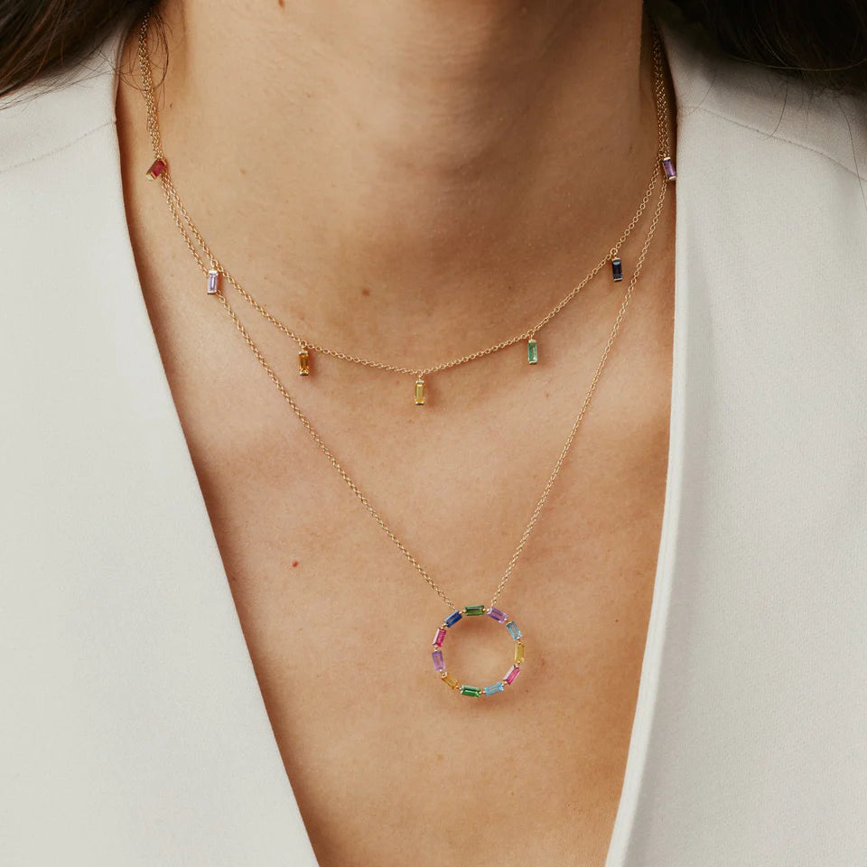 Multicolored Baguette Necklace