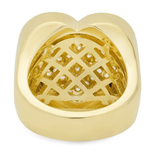 Heart Surface Ring with Diamonds