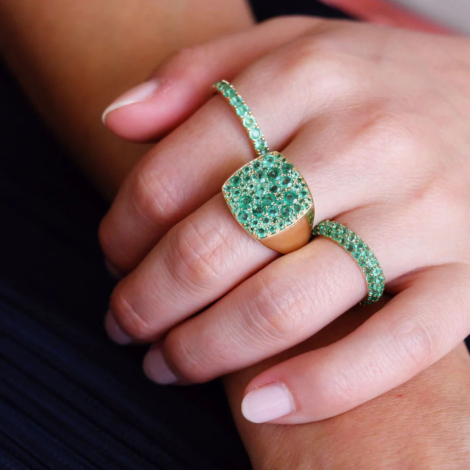 Emerald Domed Ring