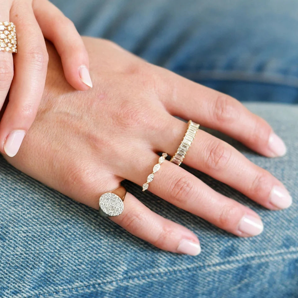 Diamond Signet Pinky Ring