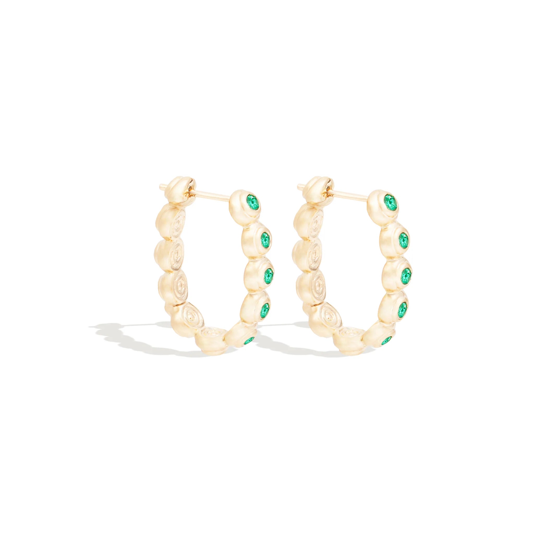Evolve Oval Hoop Earring - Emerald