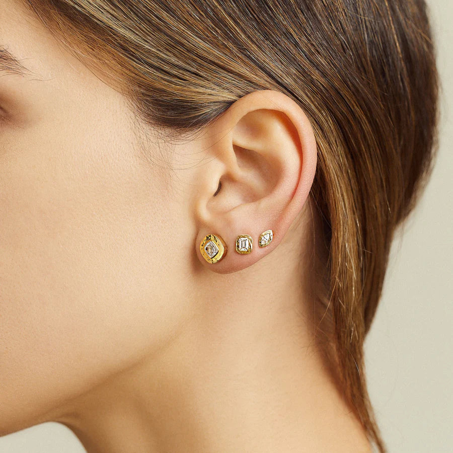 Emerald Cut Nesting Gem Studs