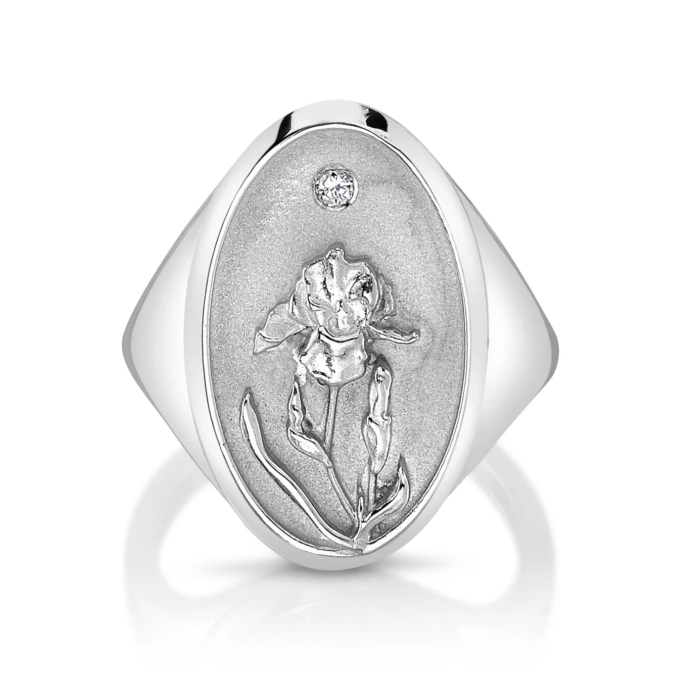 February Birth Flower Signet Ring