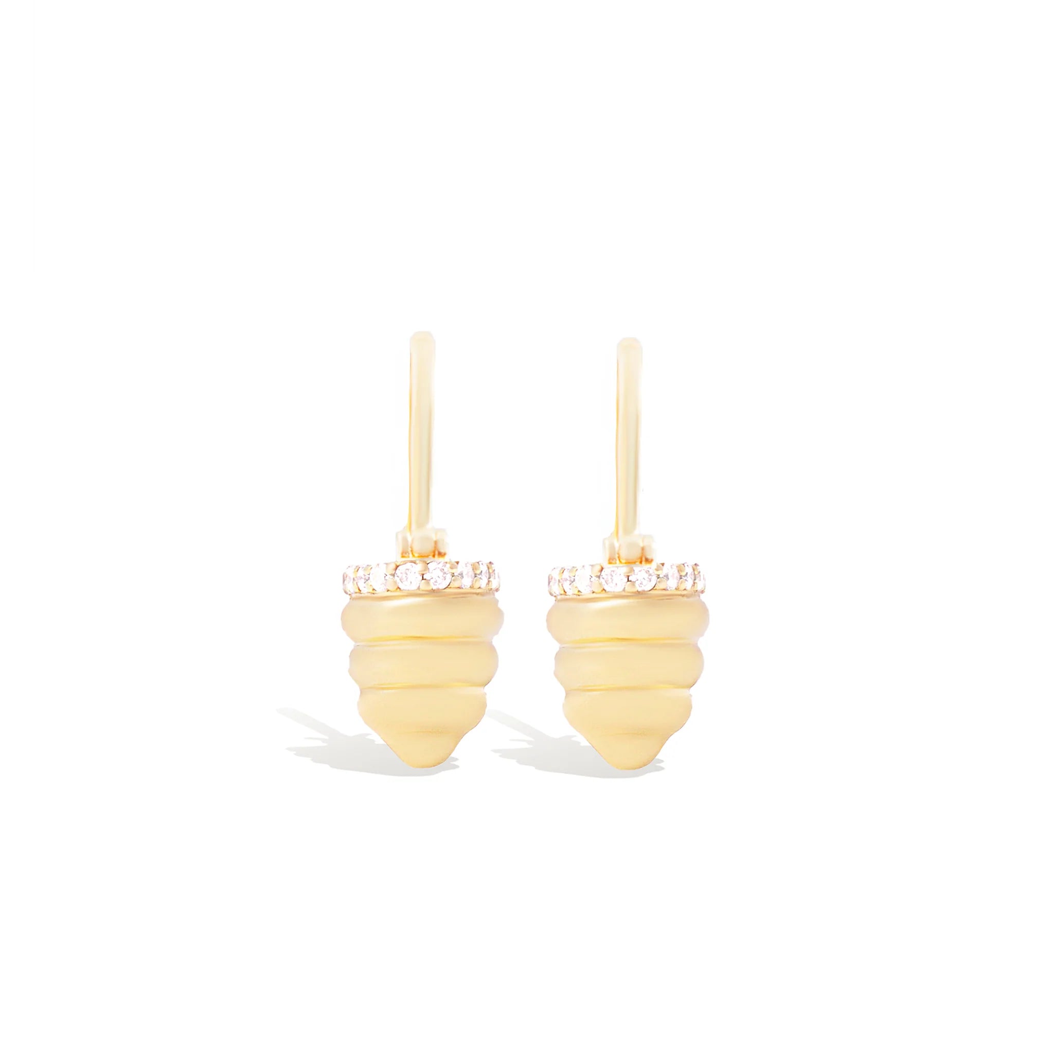 Found Gold Cap Huggie Earring - Diamond
