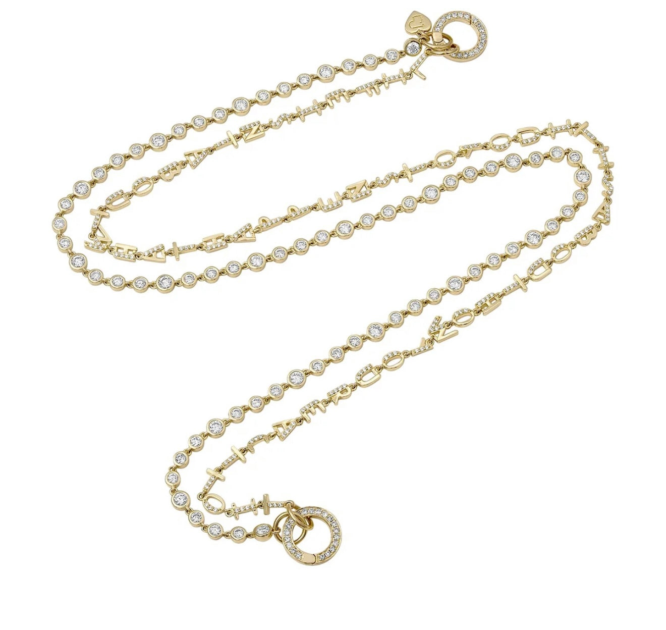 LONG TINY LETTERS TRANSFORMER NECKLACE