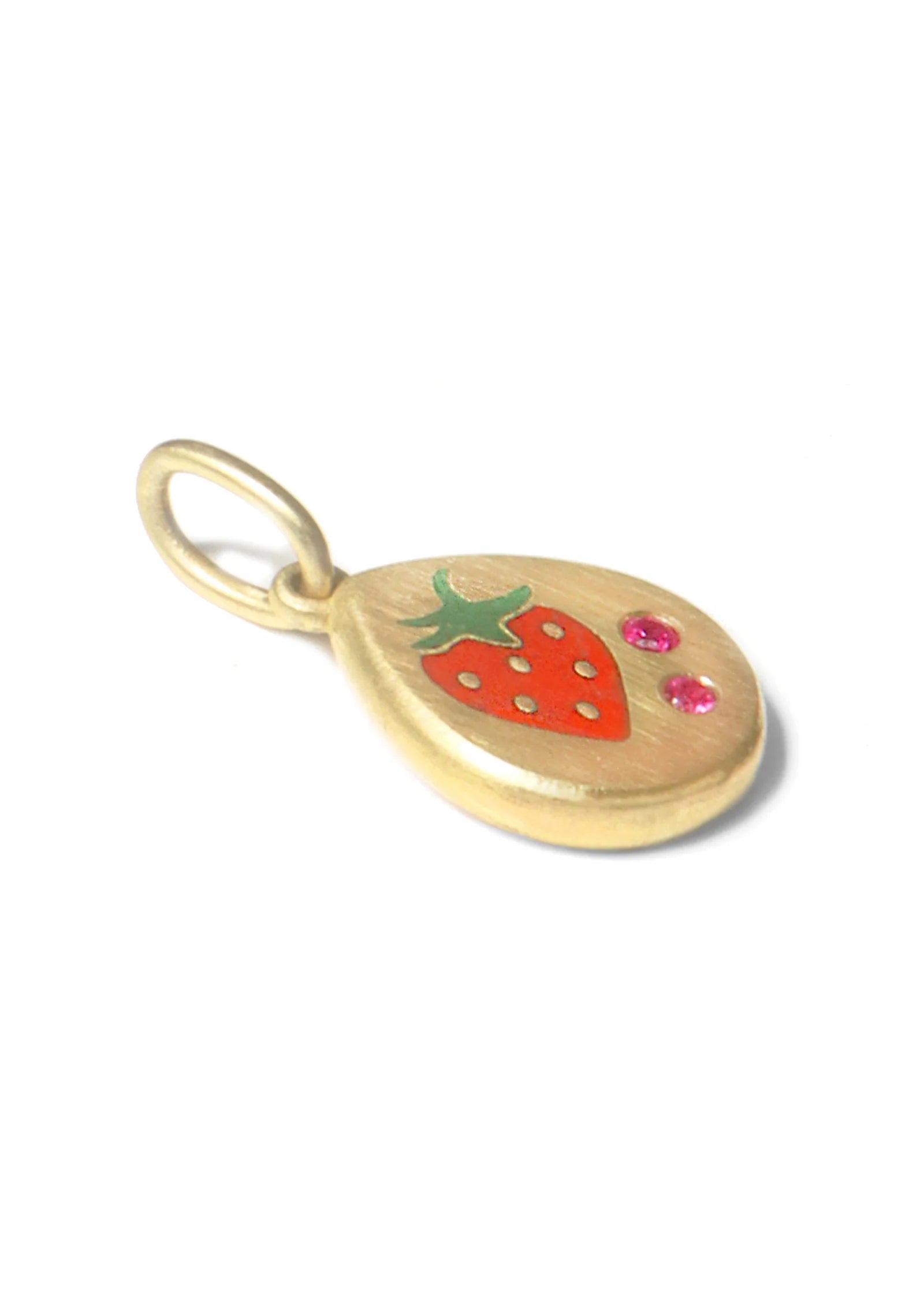 Strawberry Enamel Pendant