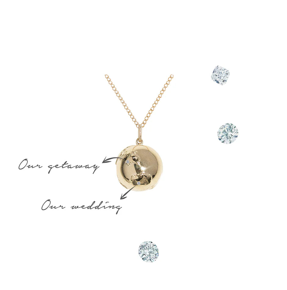 Large Golden Atlas Charm Necklace
