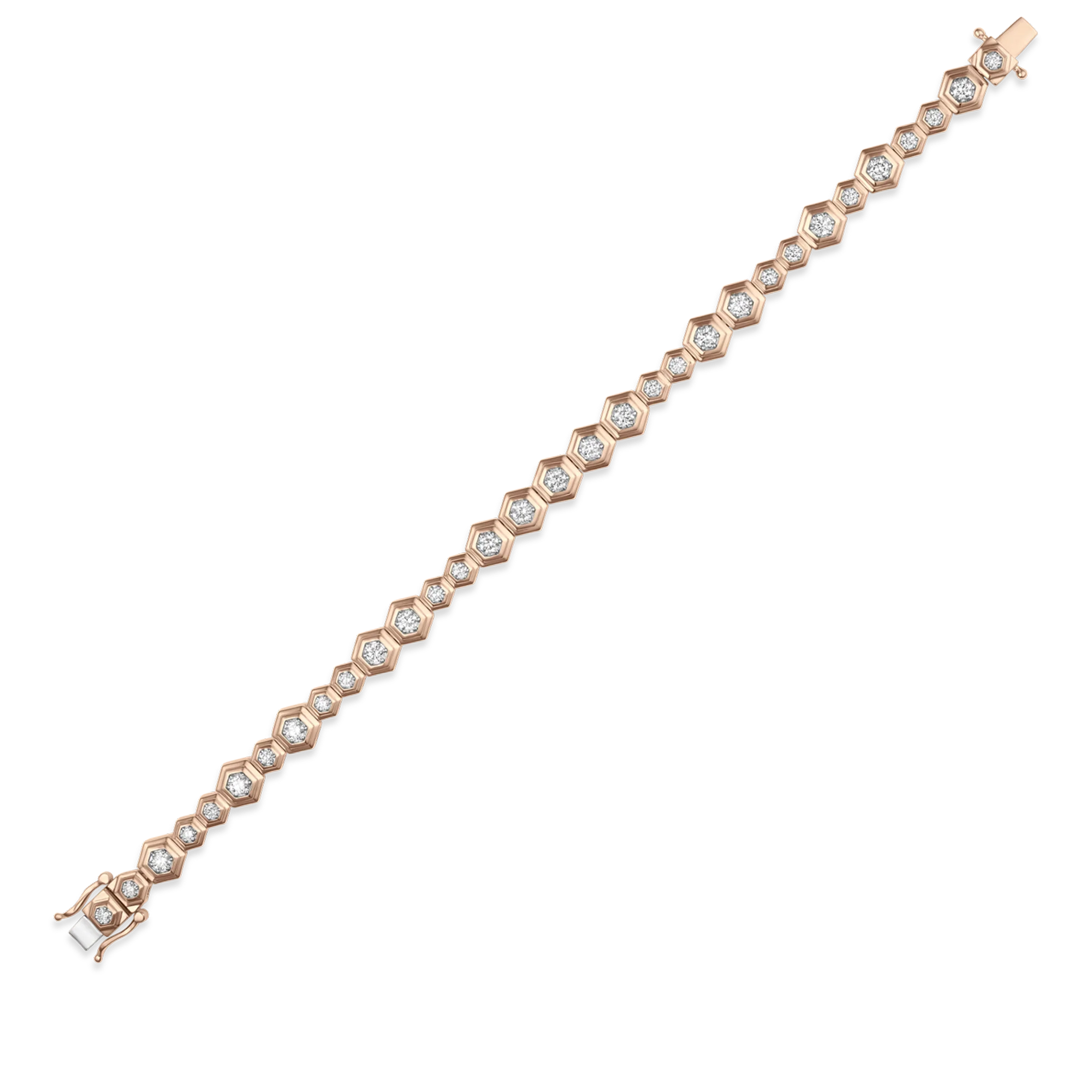 Honey Comb Gold & Diamond Full Bracelet
