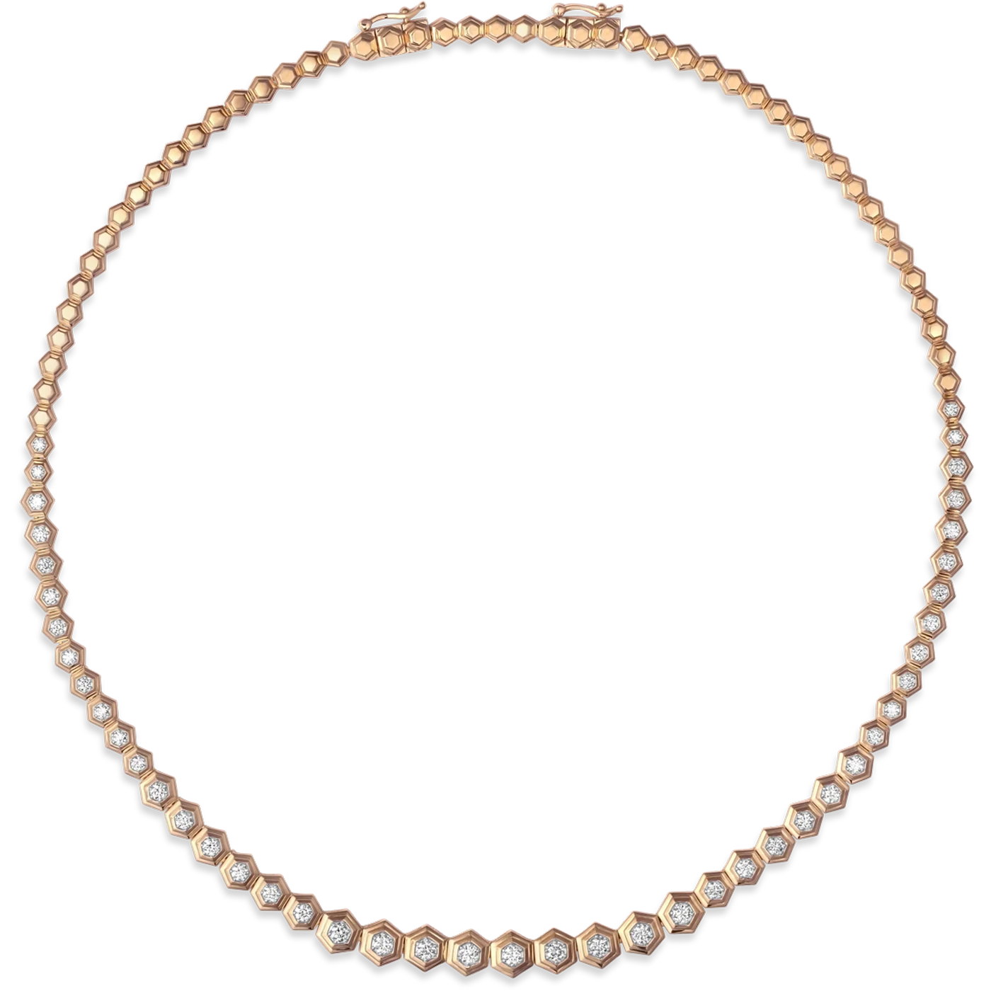 Honey Comb Gold & Diamond Partial Graduated Choker