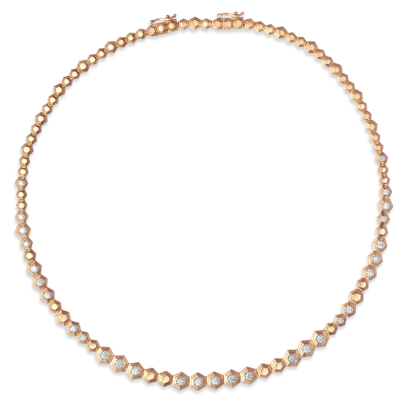 Honey Comb Gold & Diamond Partial Random Choker