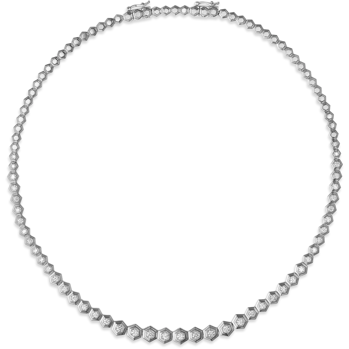 Honey Comb Gold & Diamond Partial Graduated Choker