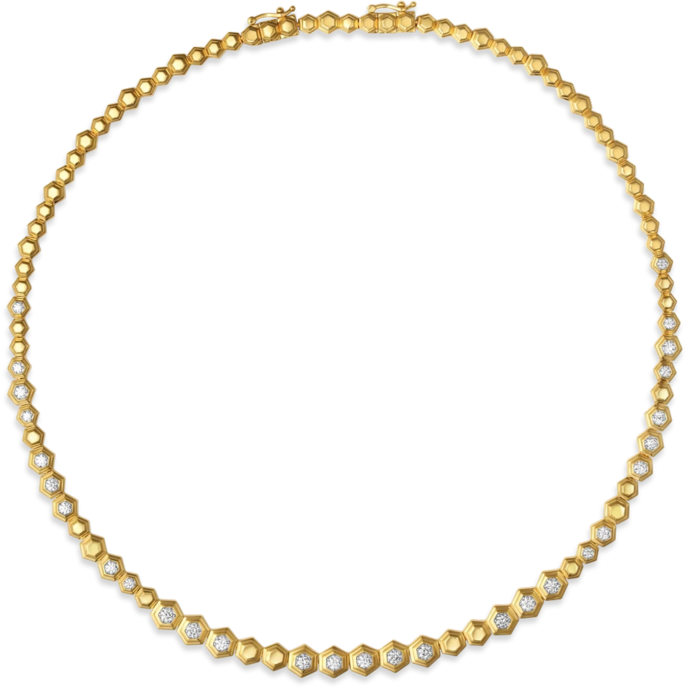 Honey Comb Gold & Diamond Partial Random Choker