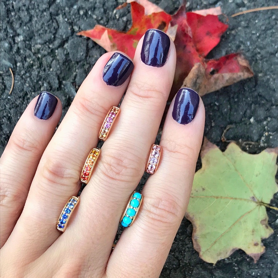 Cirque Classic Hoops with Round Blue Sapphires